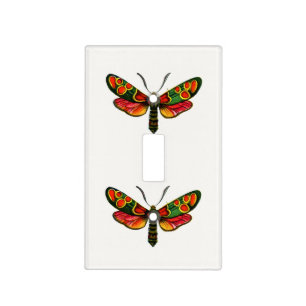 Zygaena carniolica - The Crepuscular Burnet Moth Light Switch Cover