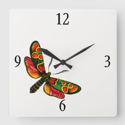 Zygaena carniolica _ The Crepuscular Burnet Moth Square Wall Clock