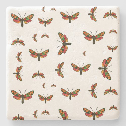 Zygaena carniolica _ The Crepuscular Burnet Moth Stone Coaster