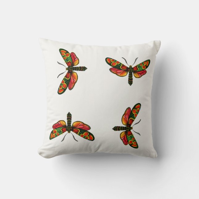 Zygaena carniolica - The Crepuscular Burnet Moth Throw Pillow (Front)