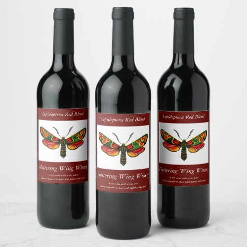 Zygaena carniolica _ The Crepuscular Burnet Moth Wine Label