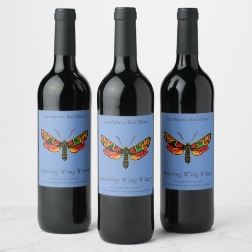 Zygaena carniolica _ The Crepuscular Burnet Moth Wine Label