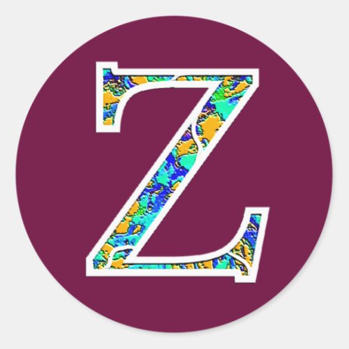 Zz Illuminated Monogram Classic Round Sticker