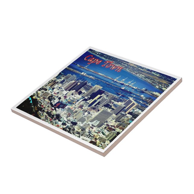 zZA008 CAPE TOWN, Aerial View, South Africa, Ceramic Tile (Side)