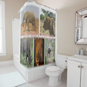 zZA027 SOUTH AFRICA, THE BIG 5 in KRUGER NP  Shower Curtain