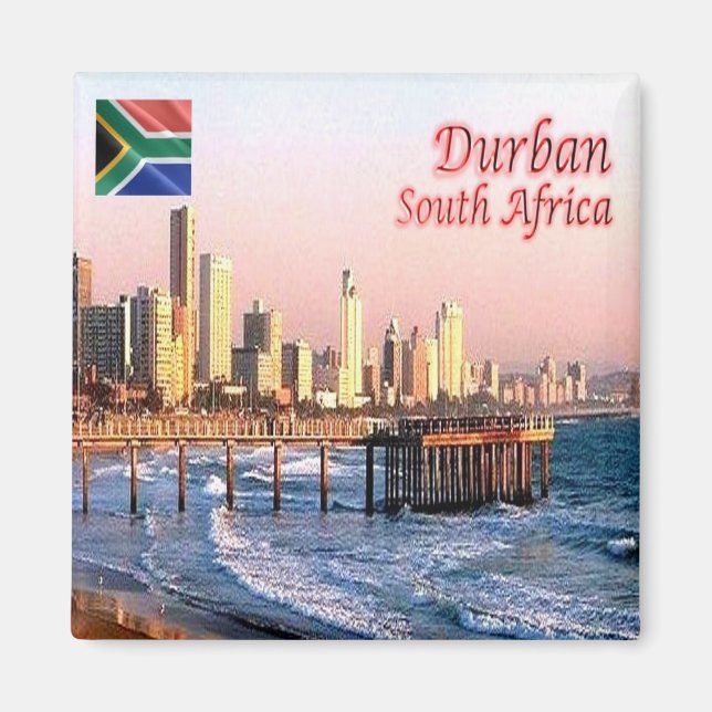 zZA037 DURBAN Skyline Crop, SOUTH AFRICA, Fridge Magnet (Front)