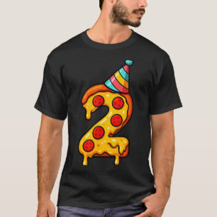Zza 2nd Birthday 2 Years Old Party Hat Bday Boys G T-Shirt