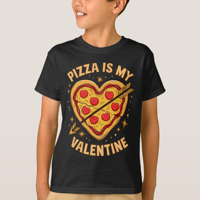 Zza Is My Valentine Fun Celebration Humor Lovers  T-Shirt (Front)