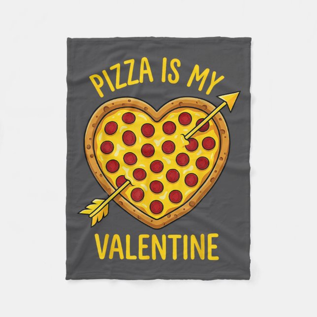 Zza Is My Valentine Funny Valentines Day Boys Girl Fleece Blanket (Front)