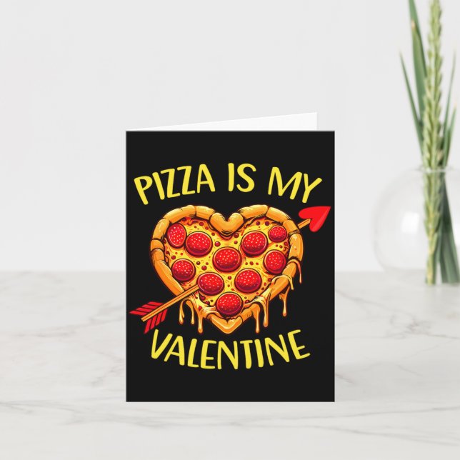 Zza Is My Valentine Funny Valentines Day Boys Ki  Card (Front)
