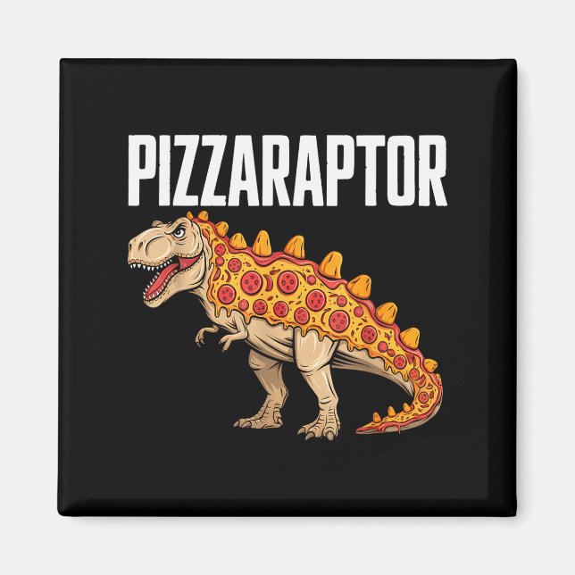 Zza T-rex Dino Fast Food Funny Zza Dinosaur  Magnet (Front)