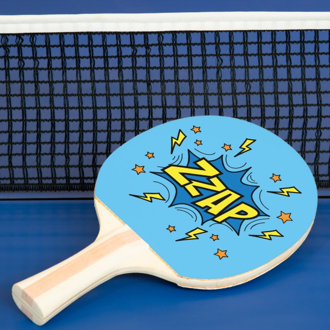 Zzap Comic Bubble Ping Pong Paddle (Insitu)