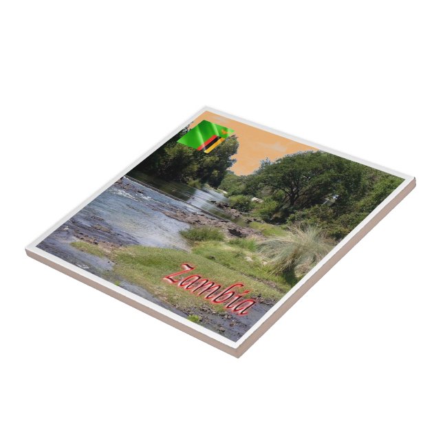 zZM003 ZAMBIA, Landscape, Africa, Ceramic Tile (Side)