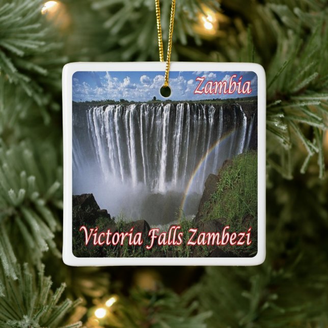 zZM007 ZAMBIA, Victoria Falls Zambezi, Ceramic Ornament (Tree)