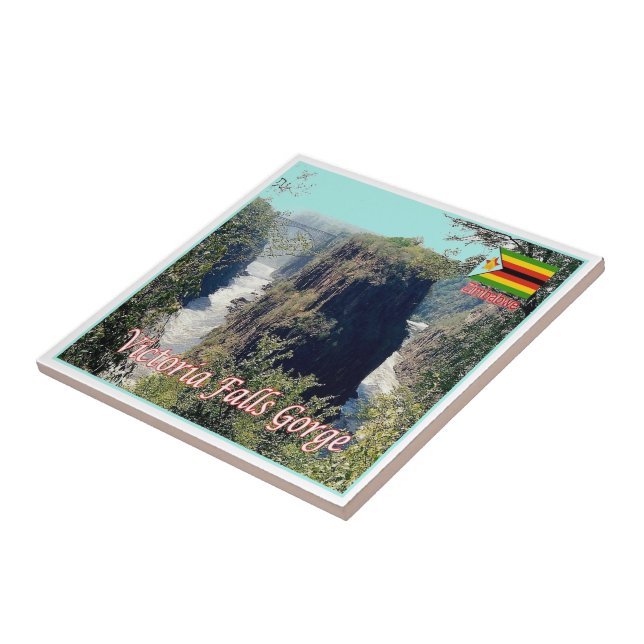 zZW007 VICTORIA FALLS, GORGE, Zimbabwe, Ceramic Tile (Side)