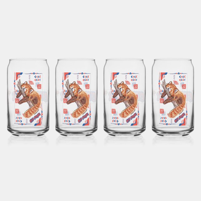 "Zzz" RED PANDA Can Glass (Back)