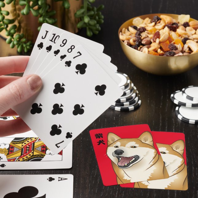 柴犬 Shiba Inu Dog playing cards Japanese Kanji | Zazzle